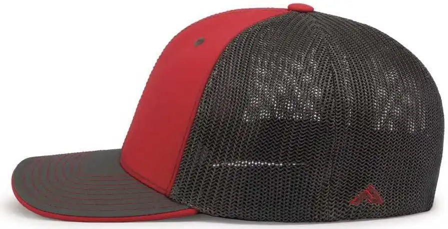 Pacific Headwear 404m Trucker Flexfit Cap - Red Graphite