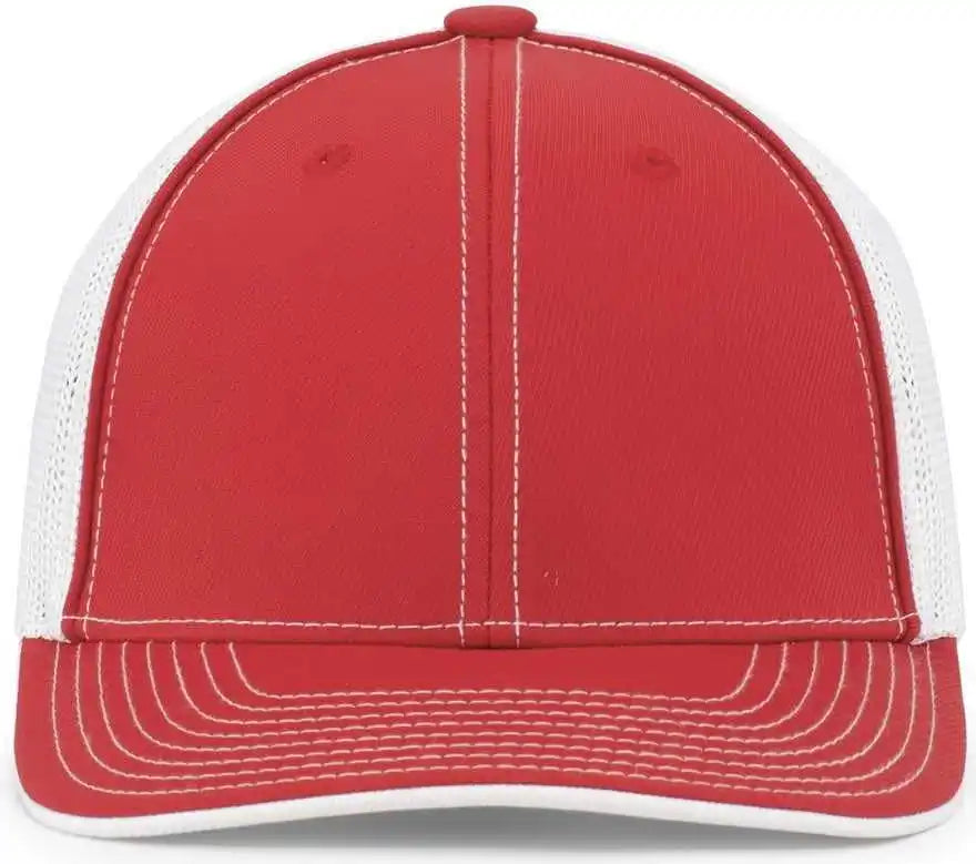Pacific Headwear 404m Trucker Flexfit Cap Red White