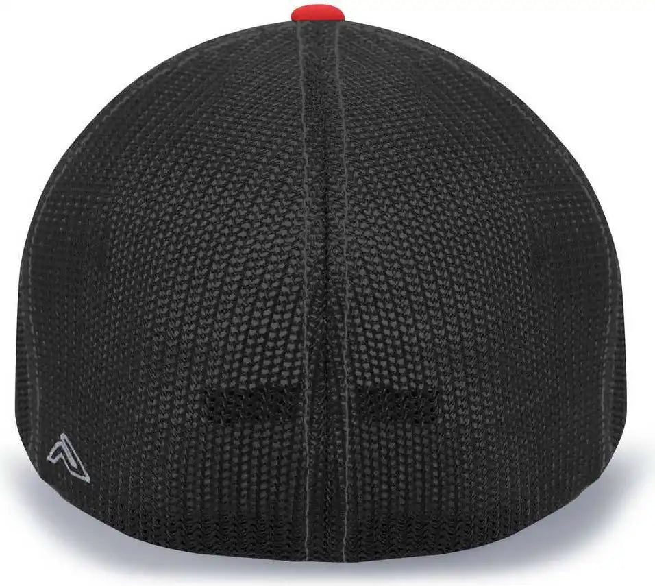 Pacific Headwear 404m Trucker Flexfit Cap Silver Black Red