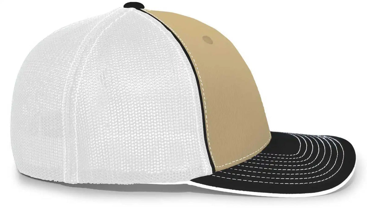 Pacific Headwear 404m Trucker Flexfit Cap Vegas Gold Black