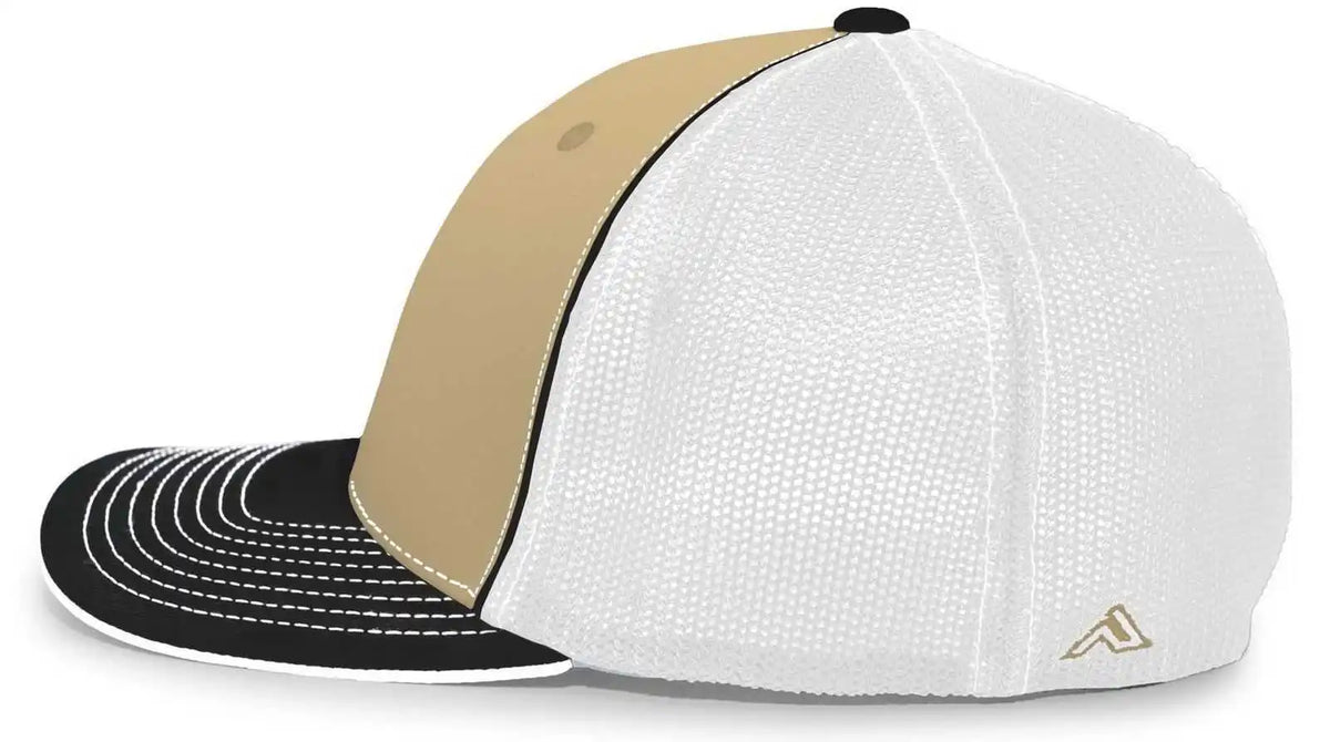 Pacific Headwear 404m Trucker Flexfit Cap Vegas Gold Black