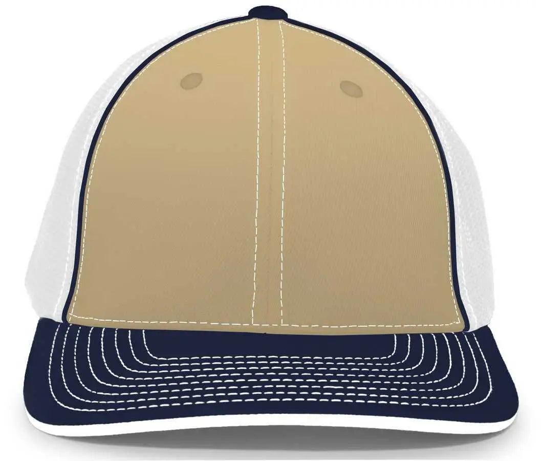 Pacific Headwear 404m Trucker Flexfit Cap - Vegas Gold Navy