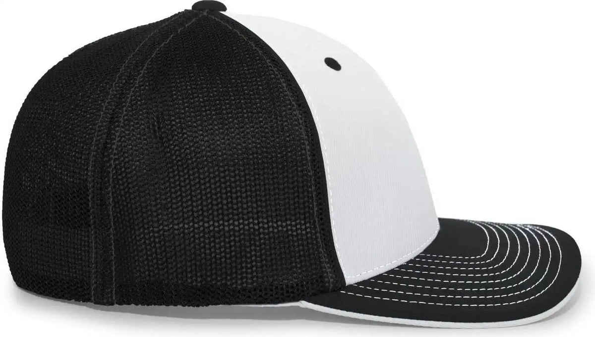 Pacific Headwear 404m Trucker Flexfit Cap White Black