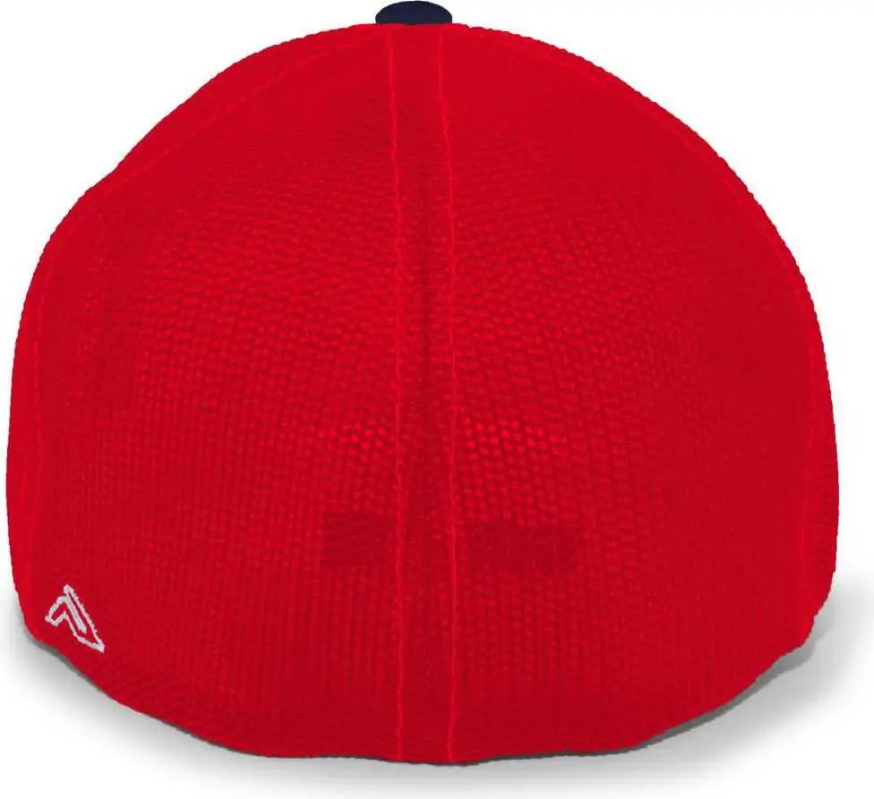 Pacific Headwear 404m Trucker Flexfit Cap - White Navy Red