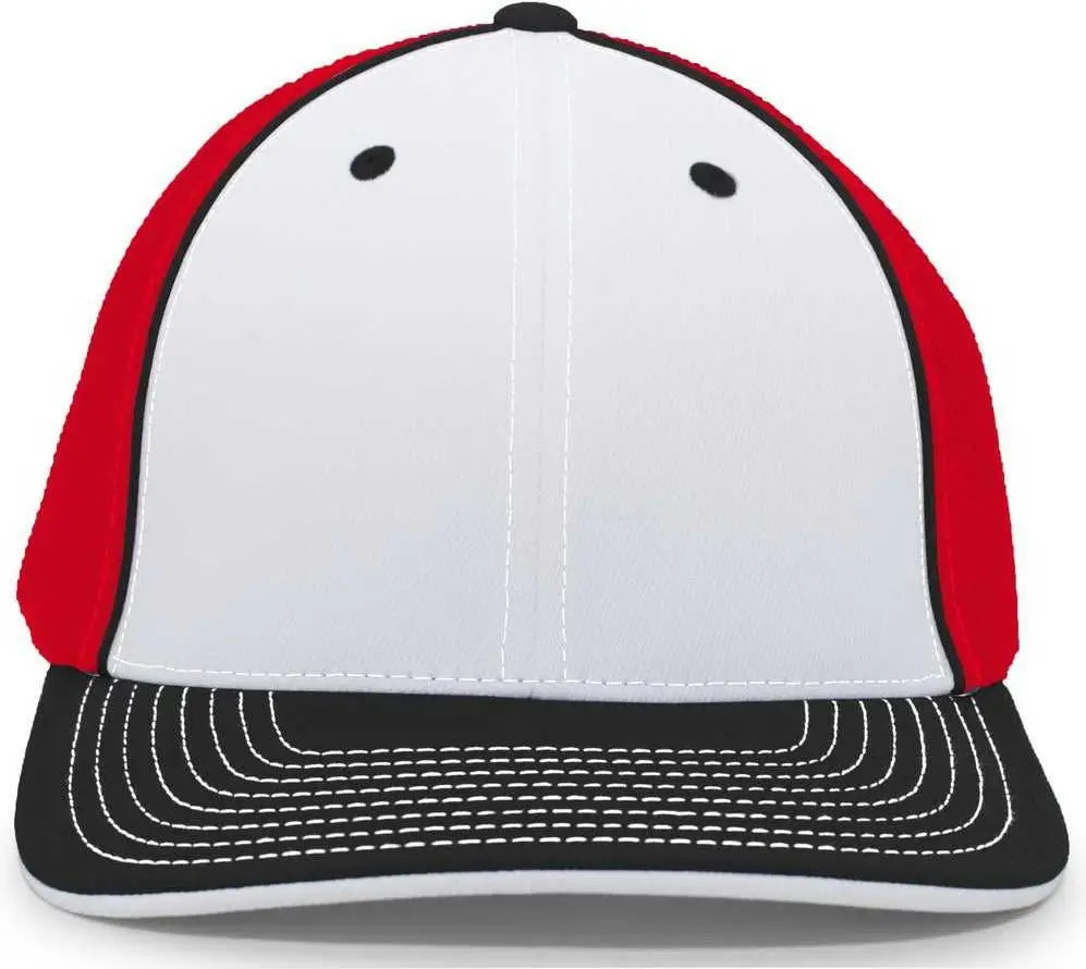 Pacific Headwear 404m Trucker Flexfit Cap - White Red Black - 6 1/2’’ - 7’’