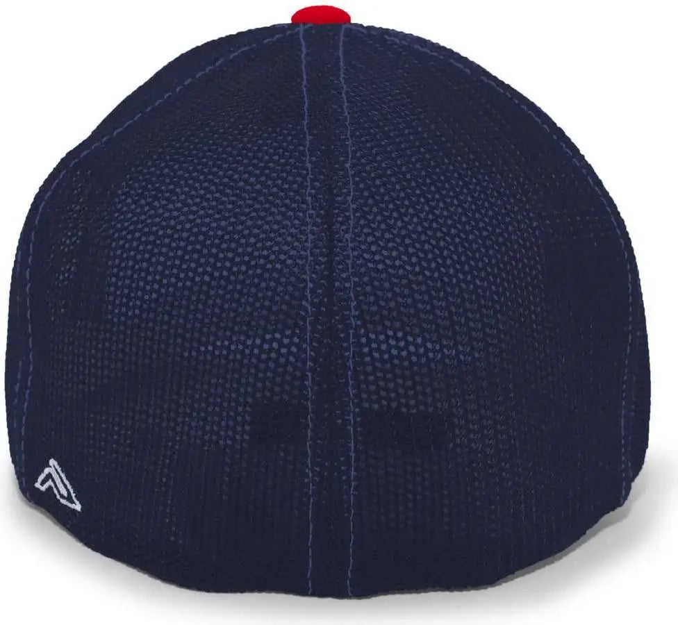 Pacific Headwear 404m Trucker Flexfit Cap - White Red Navy