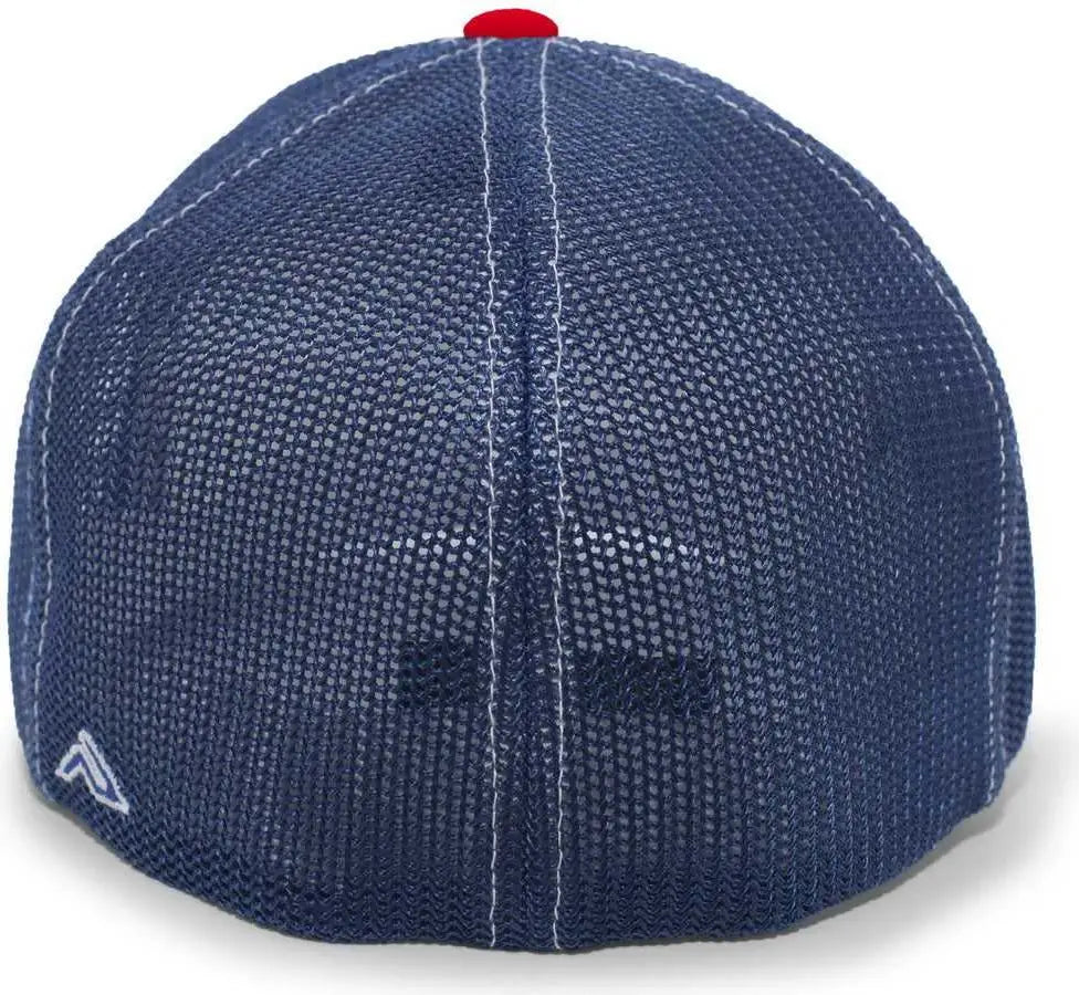 Pacific Headwear 404m Trucker Flexfit Cap - White Red Royal