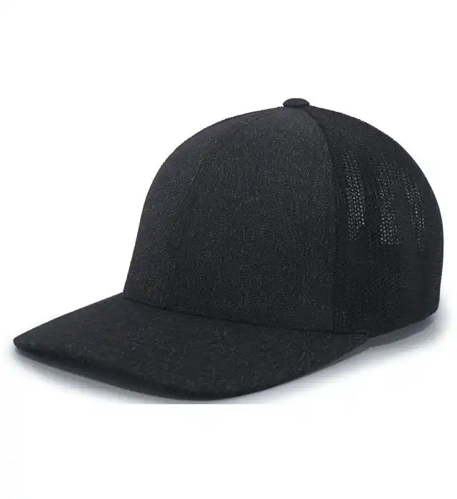 Pacific Headwear 405 Heather Flexfit Trucker Cap - Black