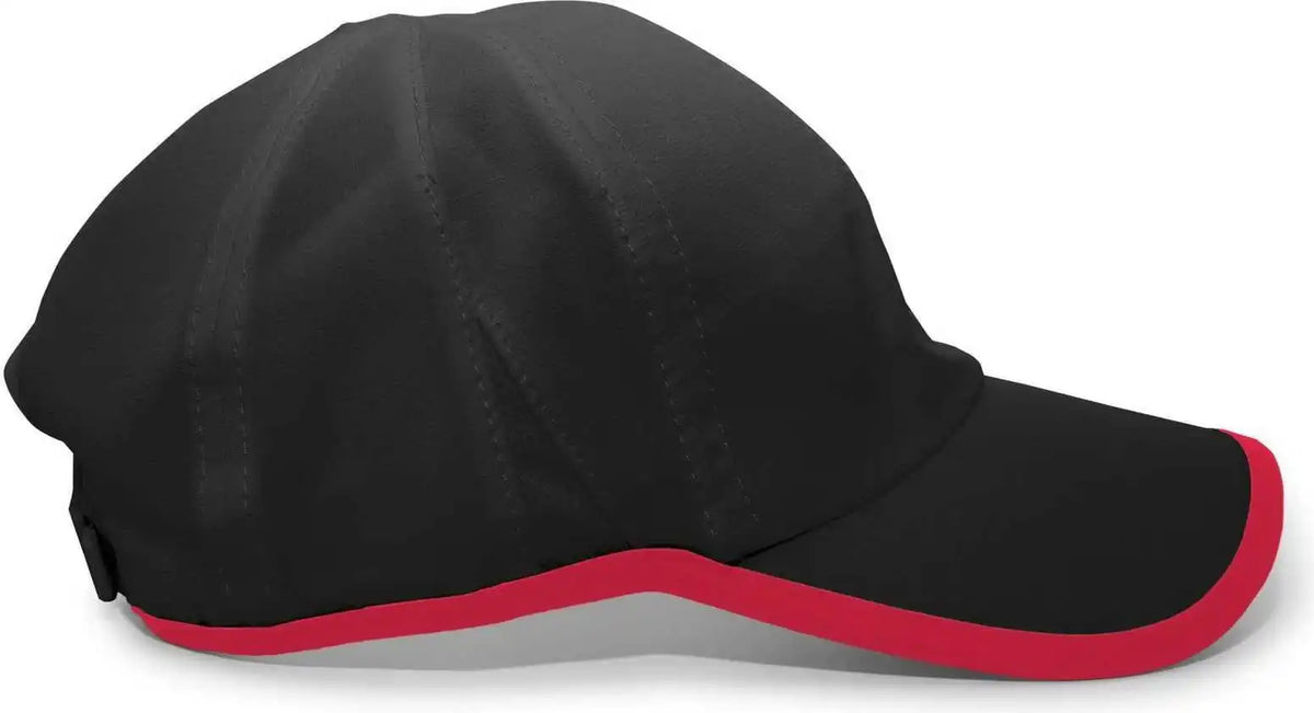 Pacific Headwear 410l Active Cap Hook-and-loop - Black Red - 7’’ - 7 7/8’’