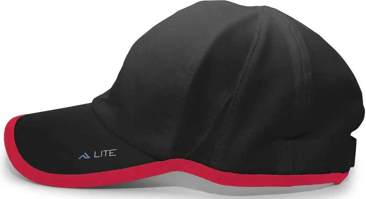 Pacific Headwear 410l Active Cap Hook-and-loop - Black Red - 7’’ - 7 7/8’’