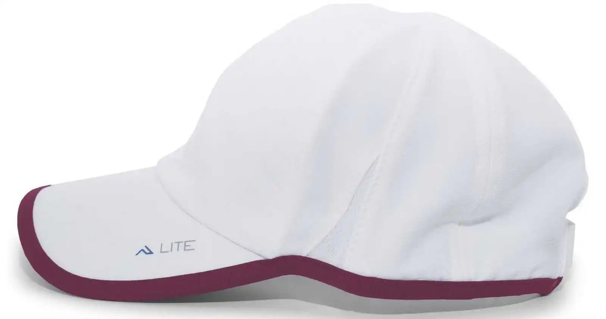 Pacific Headwear 410l Active Cap Hook-and-loop - White Maroon - 7’’ - 7 7/8’’