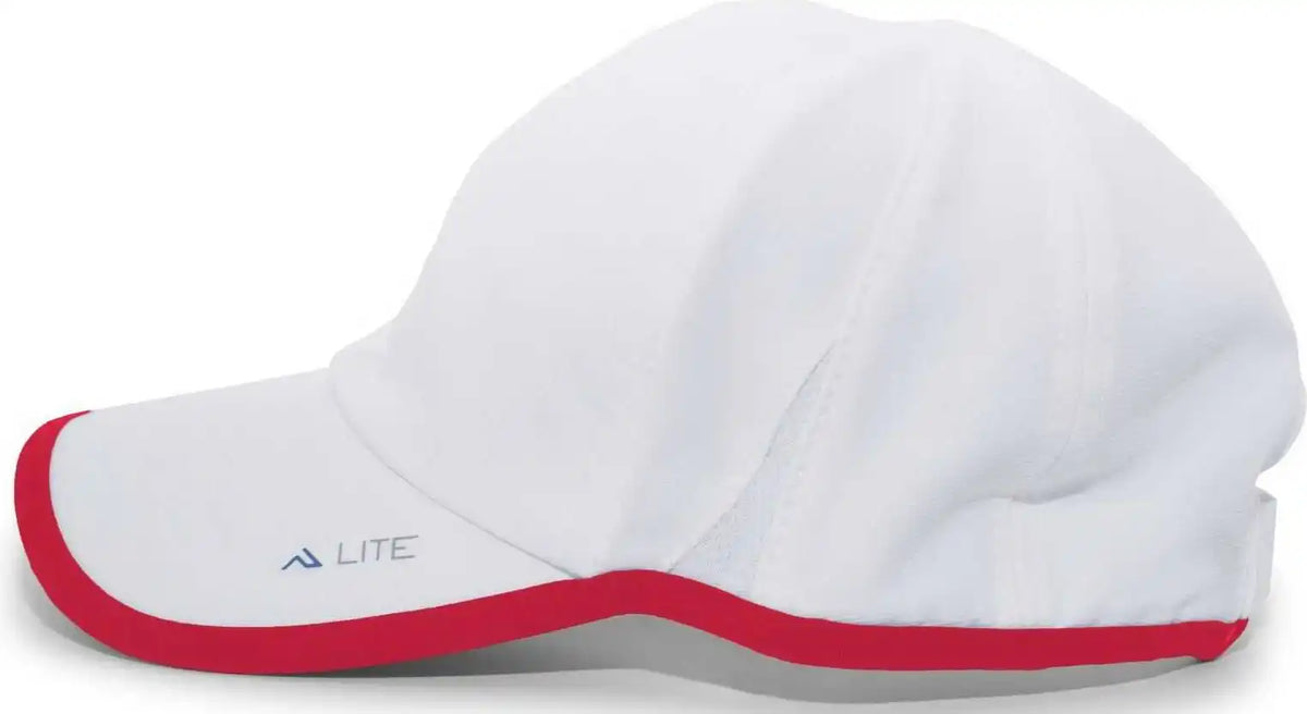 Pacific Headwear 410l Active Cap Hook-and-loop - White Red - 7’’ - 7 7/8’’