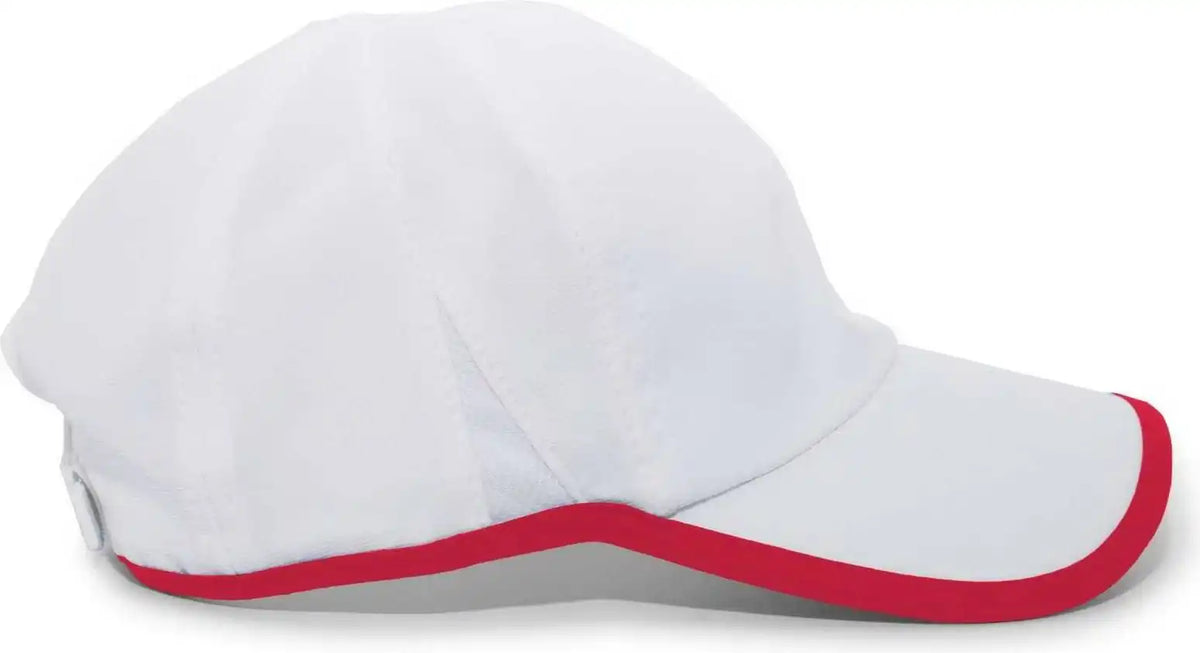 Pacific Headwear 410l Active Cap Hook-and-loop - White Red - 7’’ - 7 7/8’’