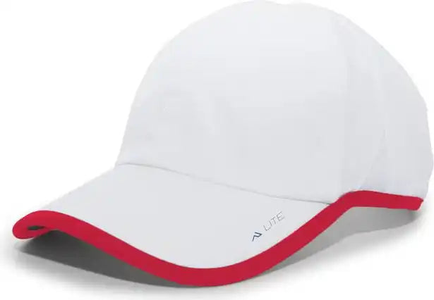 Pacific Headwear 410l Active Cap Hook-and-loop - White Red - 7’’ - 7 7/8’’