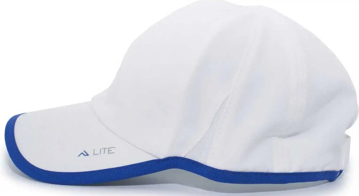 Pacific Headwear 410l Active Cap Hook-and-loop - White Royal - 7’’ - 7 7/8’’