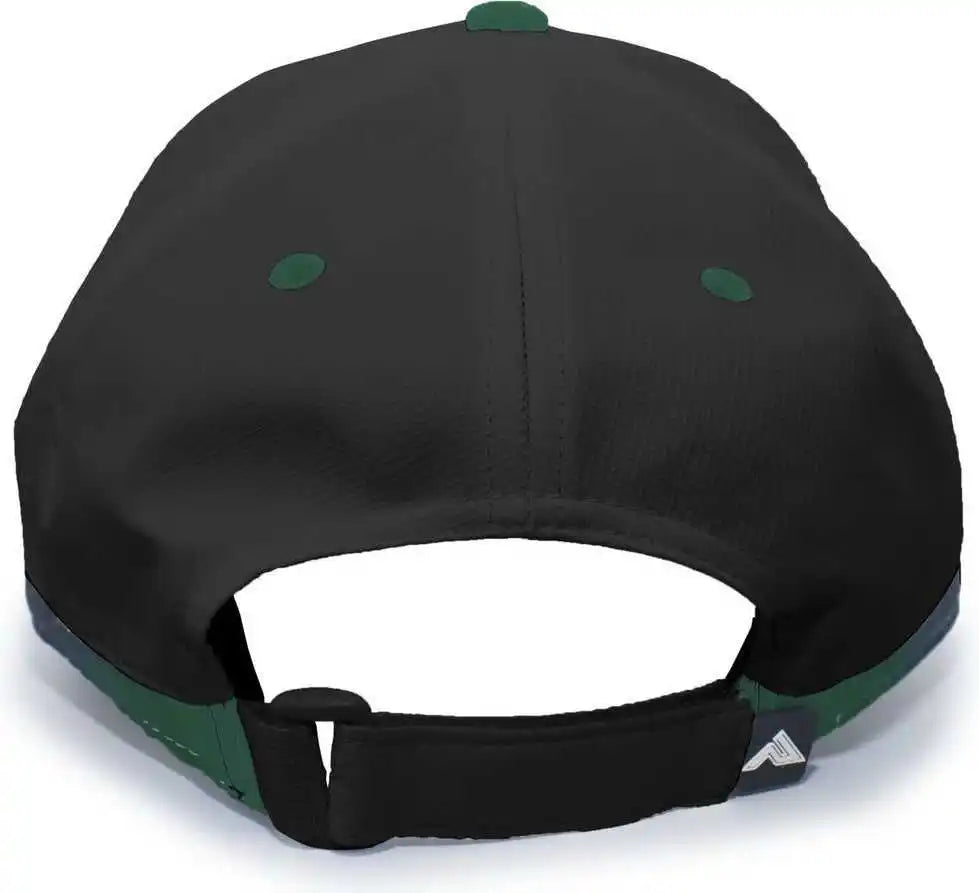 Pacific Headwear 416l Lite Series Hook-and-loop Adjustable Cap - Black Dark Green - 7’’ - 7 7/8’’