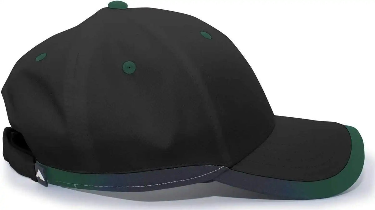 Pacific Headwear 416l Lite Series Hook-and-loop Adjustable Cap - Black Dark Green - 7’’ - 7 7/8’’