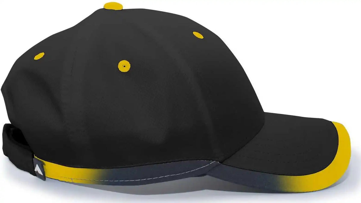Pacific Headwear 416l Running Cap Hook-and-loop - Black Gold - 7’’ - 7 7/8’’