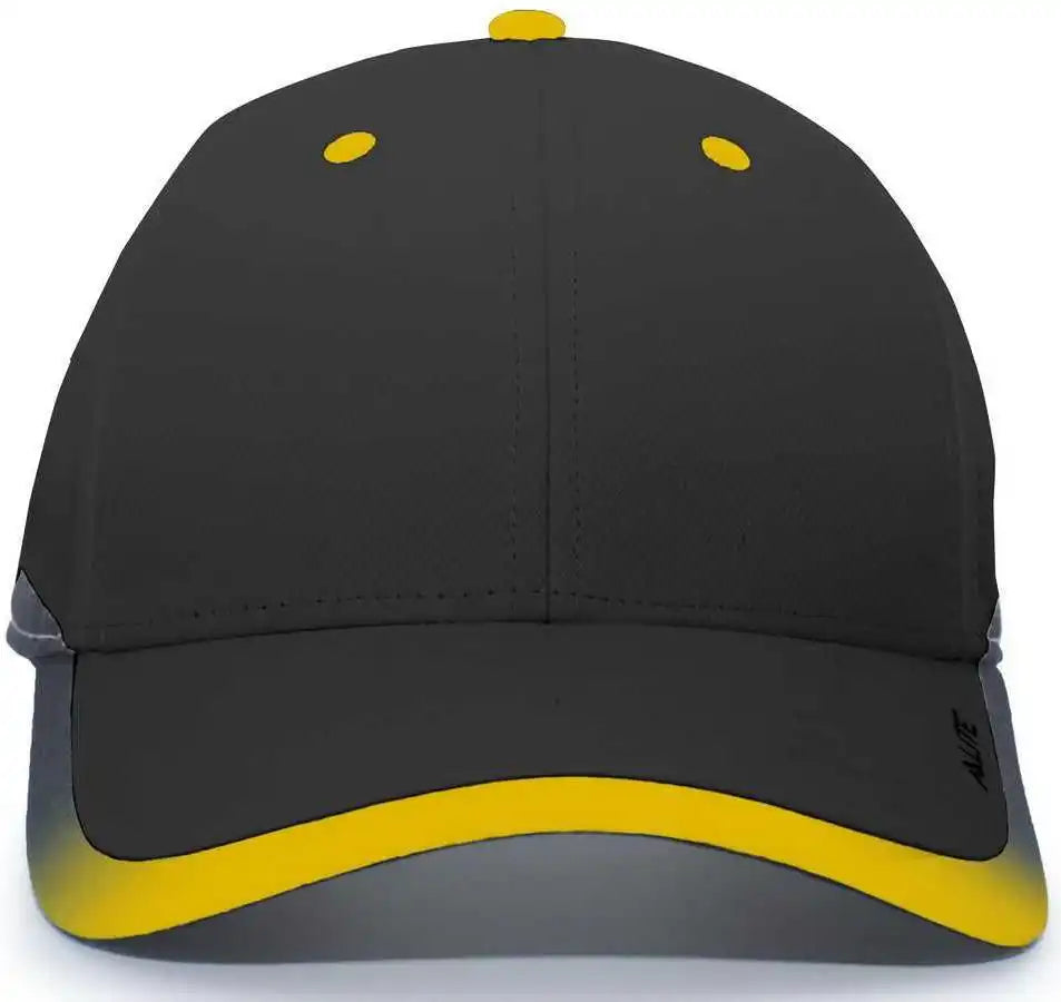 Pacific Headwear 416l Running Cap Hook-and-loop - Black Gold - 7’’ - 7 7/8’’