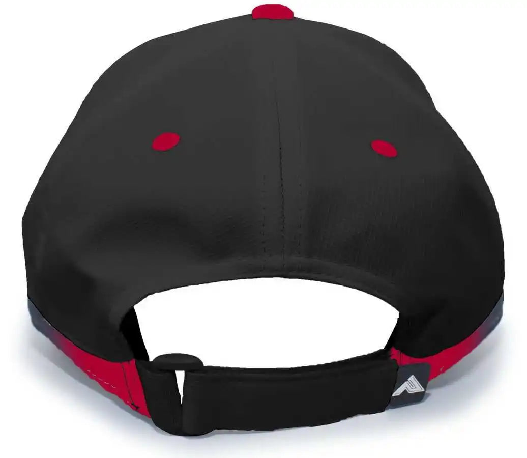 Pacific Headwear 416l Running Cap Hook and Loop Black Red / 7’’ 7 7/8’’