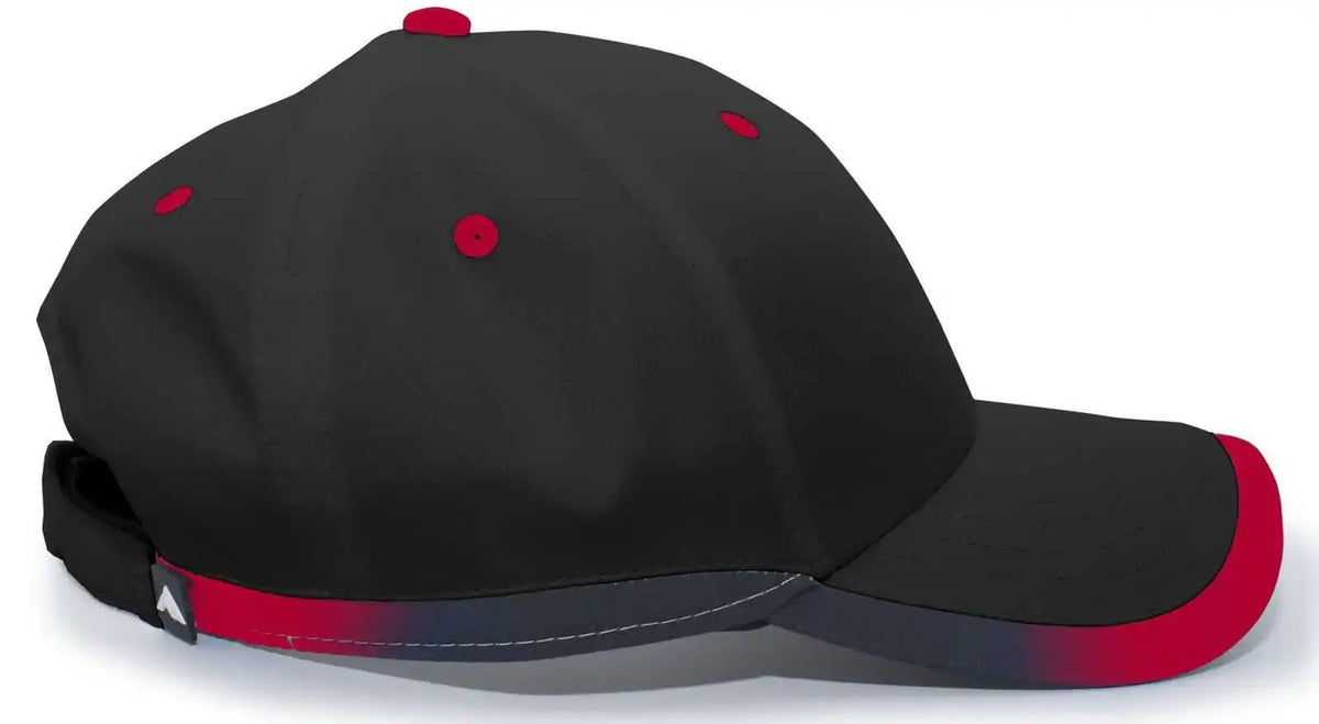 Pacific Headwear 416l Running Cap Hook and Loop Black Red / 7’’ 7 7/8’’
