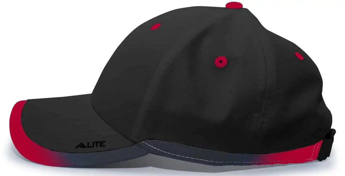 Pacific Headwear 416l Running Cap Hook and Loop Black Red / 7’’ 7 7/8’’