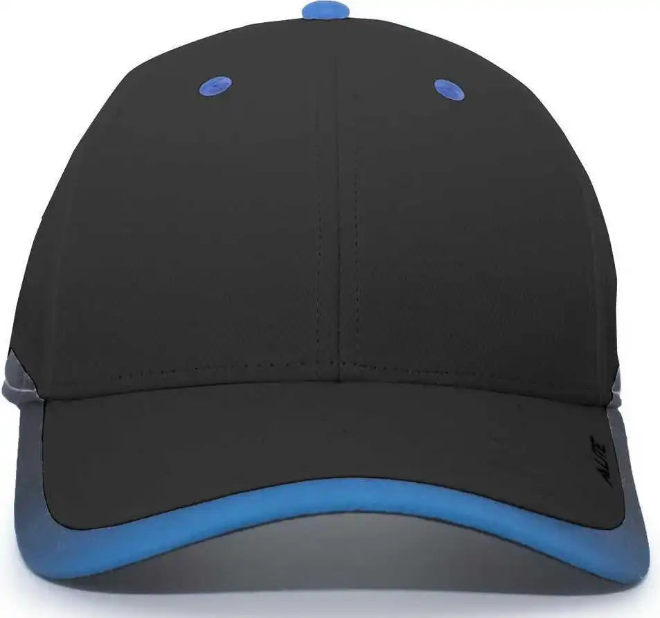 Pacific Headwear 416l Running Cap Hook and Loop Black Royal / 7’’ 7 7/8’’