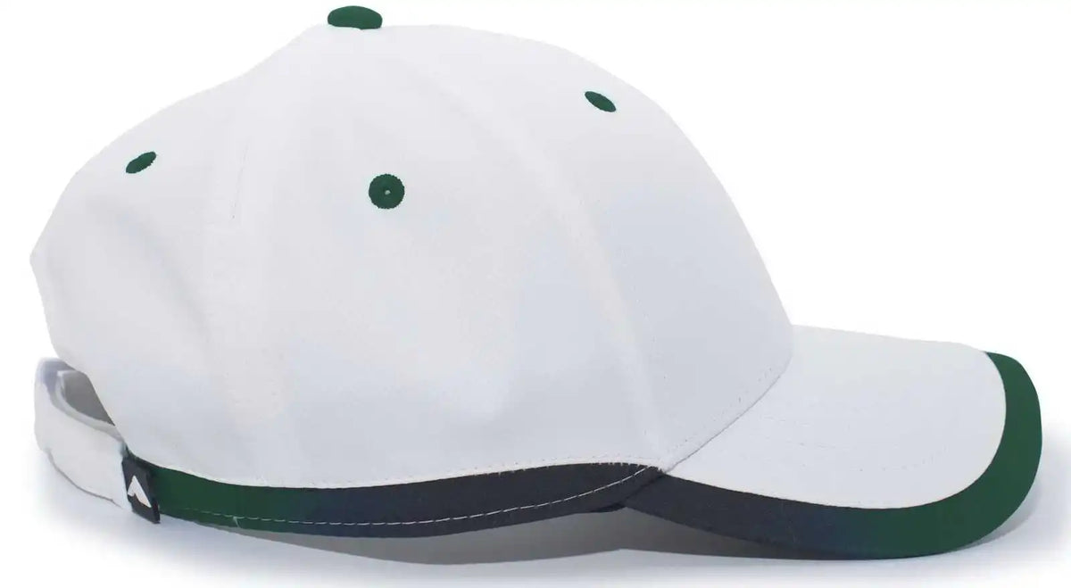 Pacific Headwear 416l Running Cap Hook-and-loop - White Dark Green - Forest / 7’’ - 7 7/8’’