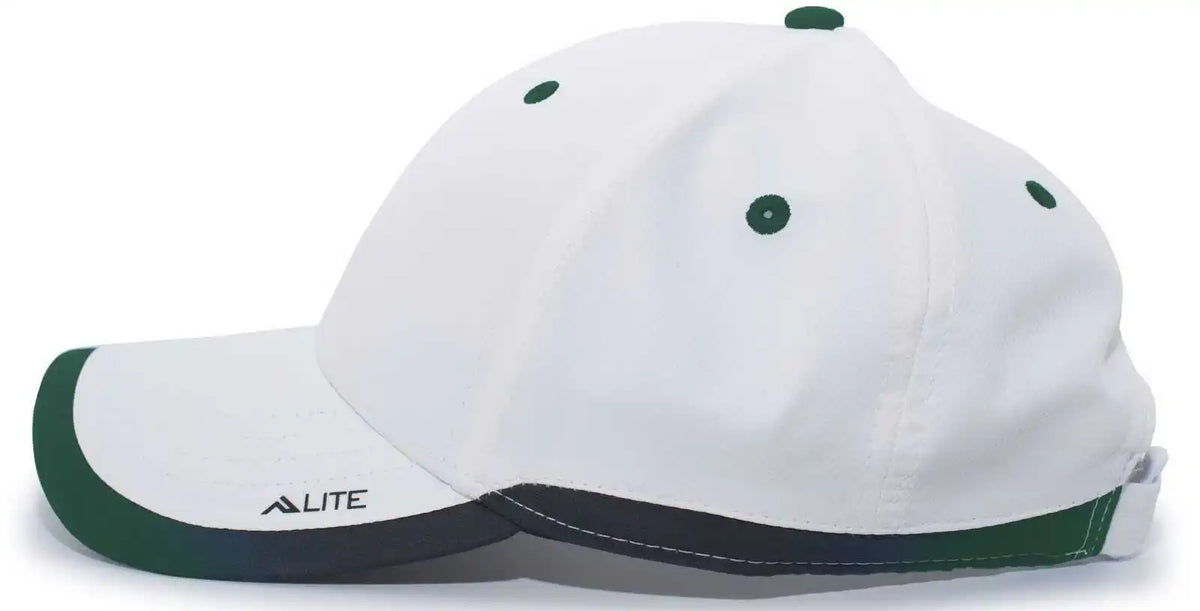 Pacific Headwear 416l Running Cap Hook-and-loop - White Dark Green - Forest / 7’’ - 7 7/8’’