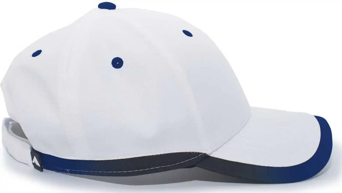 Pacific Headwear 416l Running Cap Hook-and-loop - White Navy - 7’’ - 7 7/8’’
