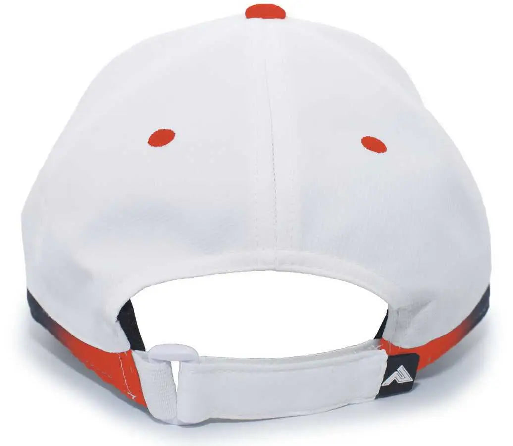 Pacific Headwear 416l Running Cap Hook-and-loop - White Orange - 7’’ - 7 7/8’’