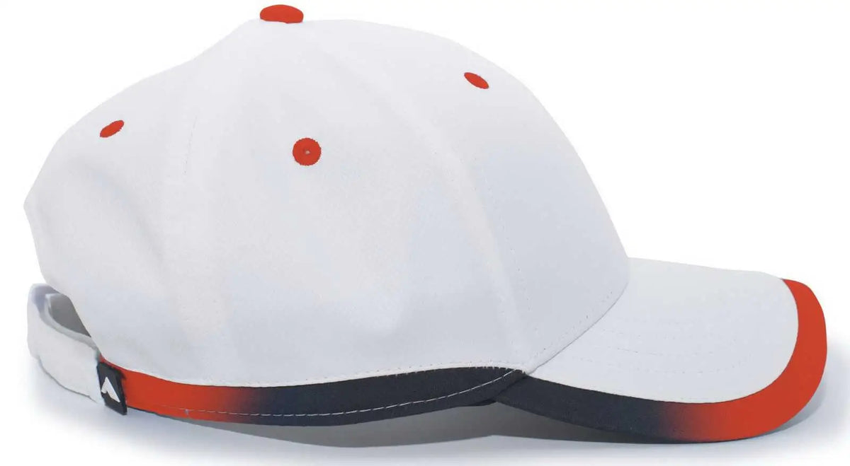 Pacific Headwear 416l Running Cap Hook-and-loop - White Orange - 7’’ - 7 7/8’’