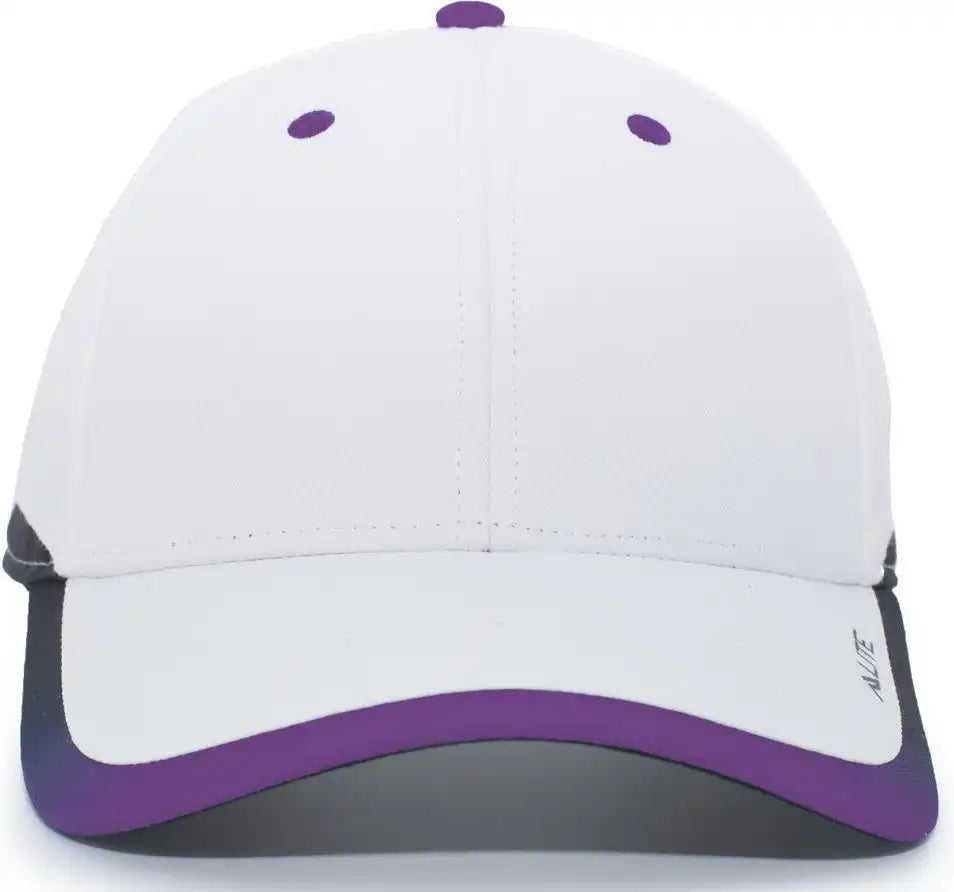 Pacific Headwear 416l Running Cap Hook-and-loop - White Purple - 7’’ - 7 7/8’’