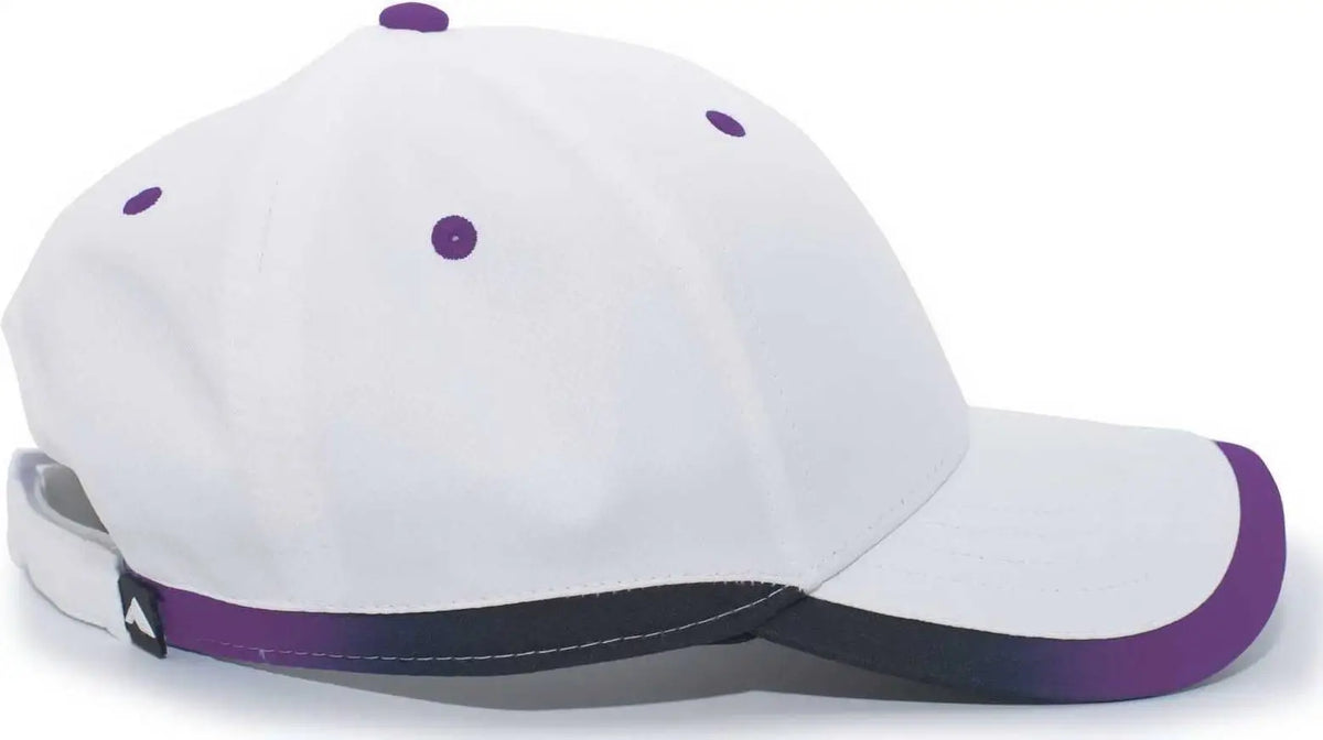 Pacific Headwear 416l Running Cap Hook-and-loop - White Purple - 7’’ - 7 7/8’’