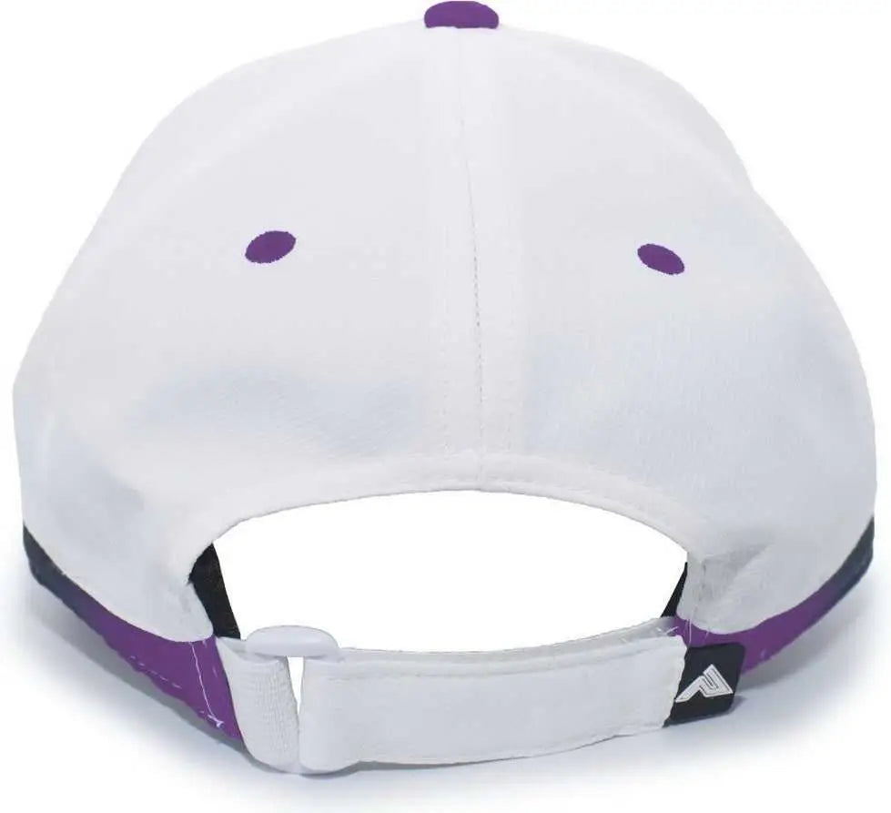 Pacific Headwear 416l Running Cap Hook-and-loop - White Purple - 7’’ - 7 7/8’’