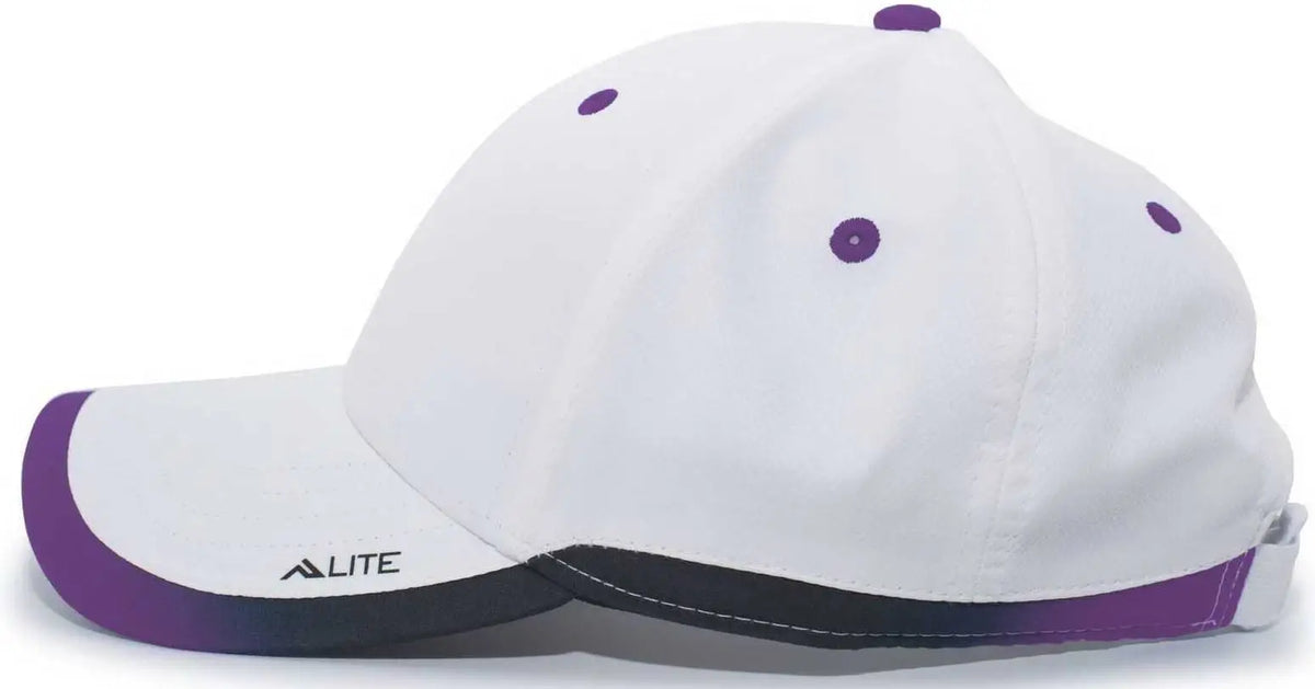 Pacific Headwear 416l Running Cap Hook-and-loop - White Purple - 7’’ - 7 7/8’’