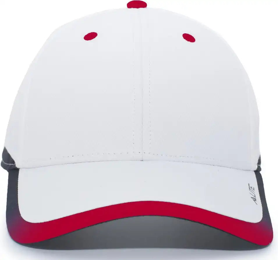 Pacific Headwear 416l Running Cap Hook and Loop White Red / 7’’ 7 7/8’’