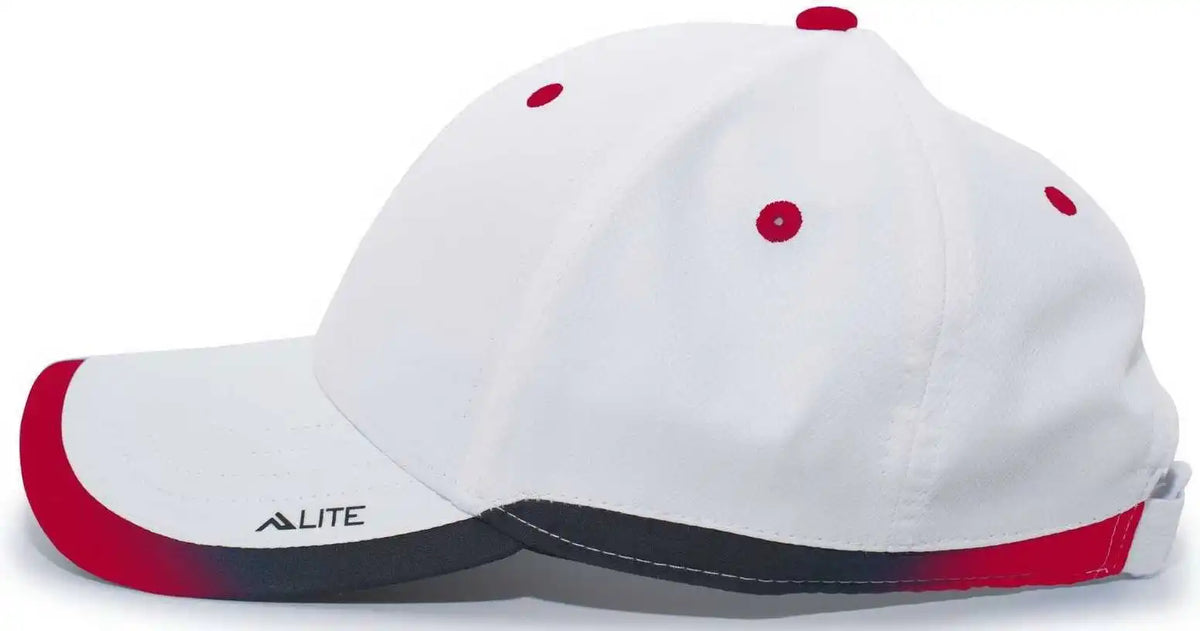 Pacific Headwear 416l Running Cap Hook and Loop White Red / 7’’ 7 7/8’’