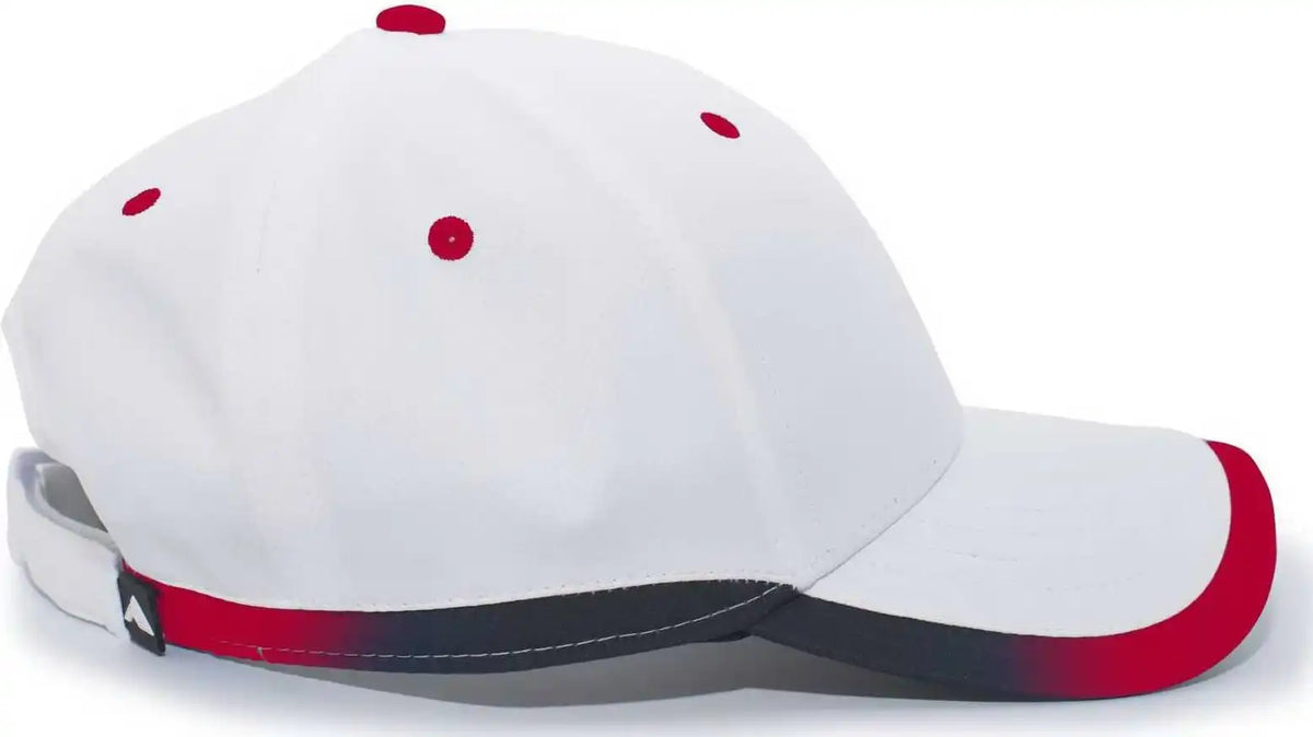 Pacific Headwear 416l Running Cap Hook and Loop White Red / 7’’ 7 7/8’’