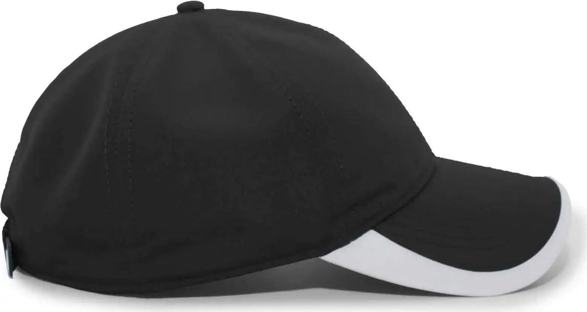 Pacific Headwear 424l Active Cap Hook and Loop Black White / 7’’ 7 7/8’’