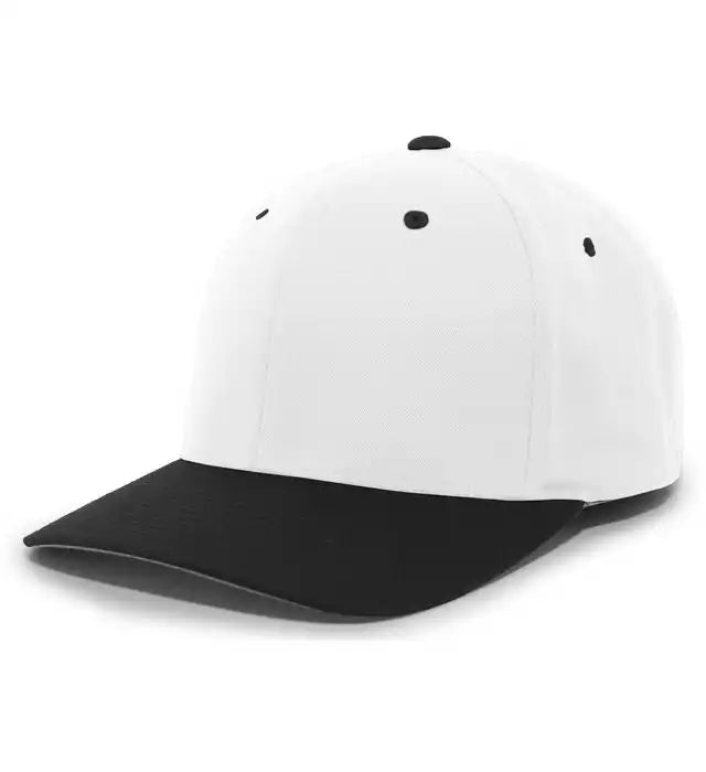 Pacific Headwear 430c Cotton-poly Flexfit Cap - White Black - 6 1/2’’ - 7’’