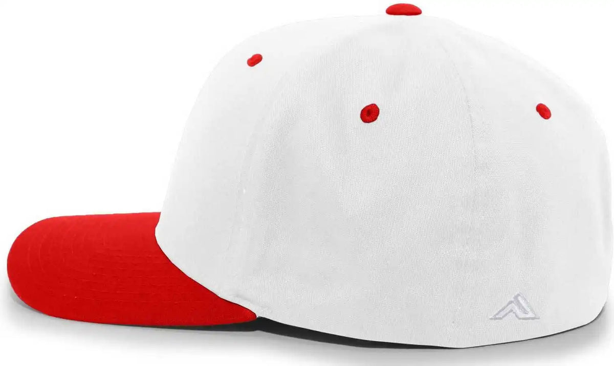 Pacific Headwear 430c Cotton-poly Flexfit Cap - White Red
