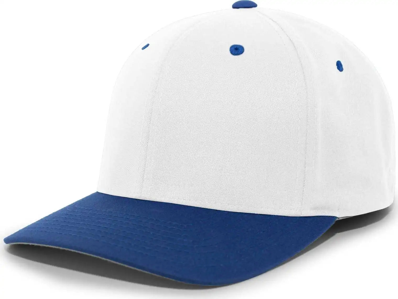 Pacific Headwear 430c Cotton-poly Flexfit Cap - White Royal - 6 1/2’’ - 7’’
