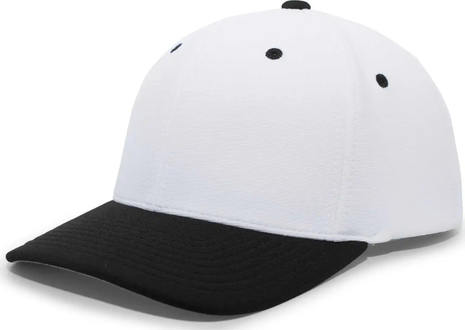 Pacific Headwear 498f M2 Performance Flexfit Cap - White Black - 6 1/2’’ - 7’’