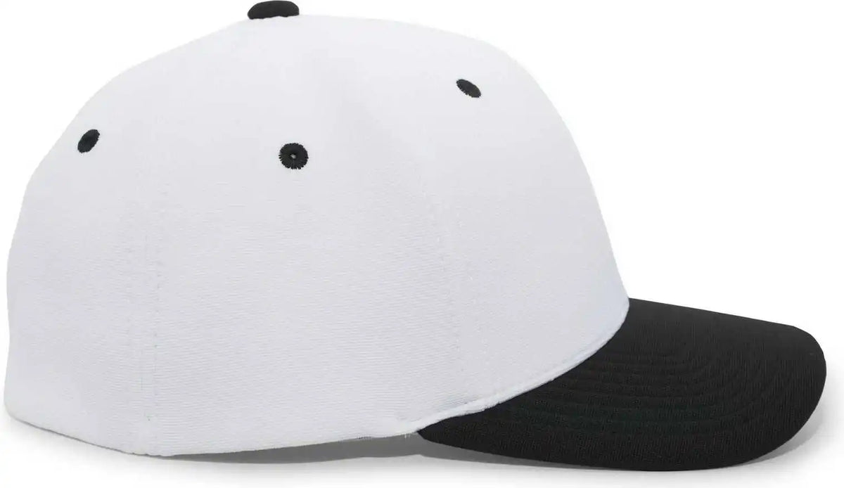 Pacific Headwear 498f M2 Performance Flexfit Cap - White Black