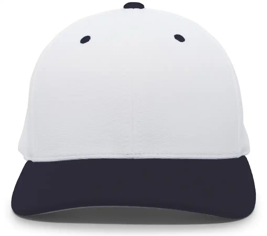 Pacific Headwear 498f M2 Performance Flexfit Cap - White Navy - 6 1/2’’ - 7’’