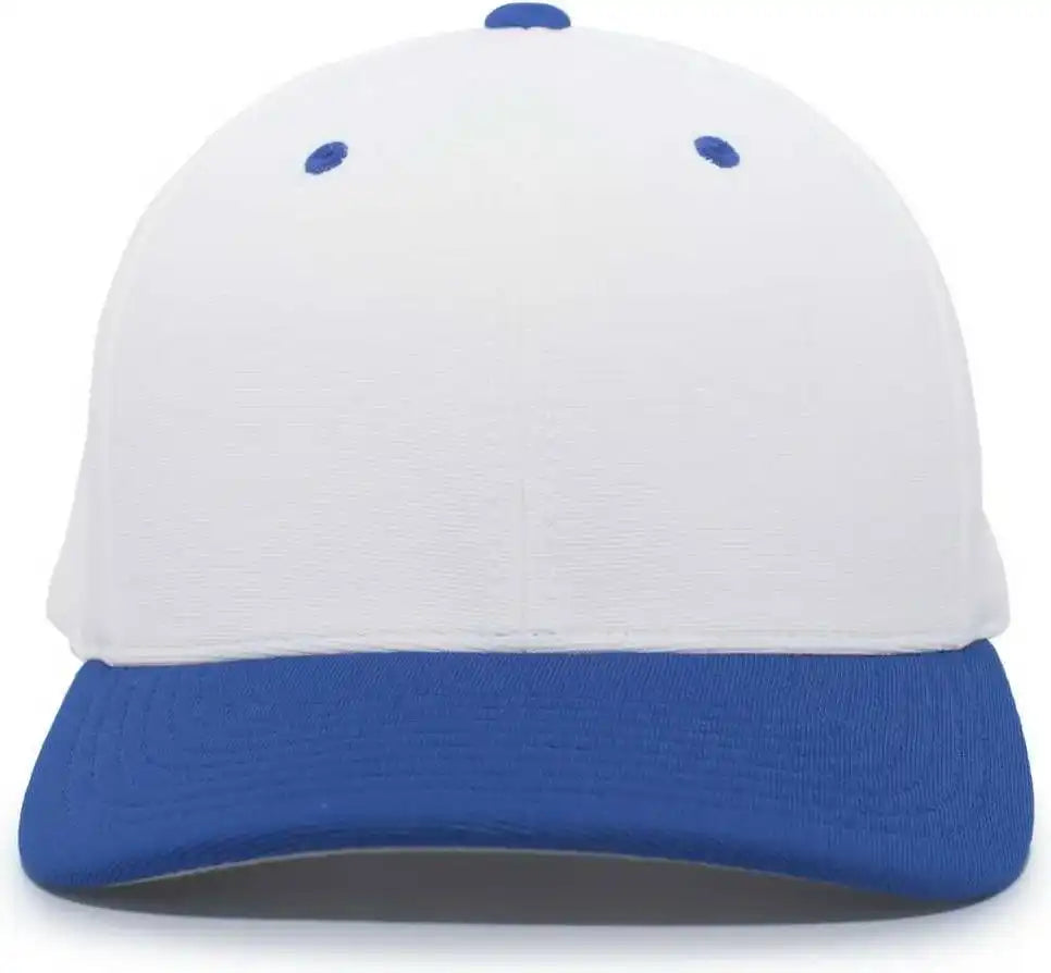 Pacific Headwear 498f M2 Performance Flexfit Cap - White Royal - 6 1/2’’ - 7’’