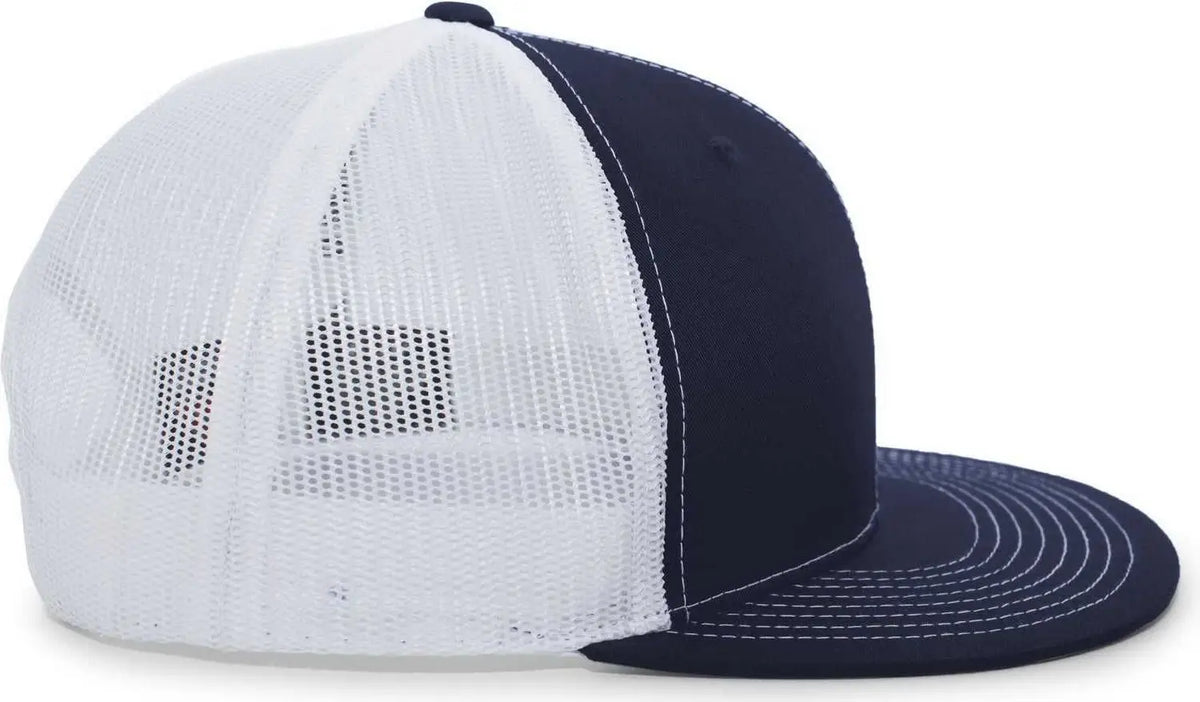 Pacific Headwear 4d3 D-series Trucker Snapback Cap - Navy White - 7’’ - 7 7/8’’
