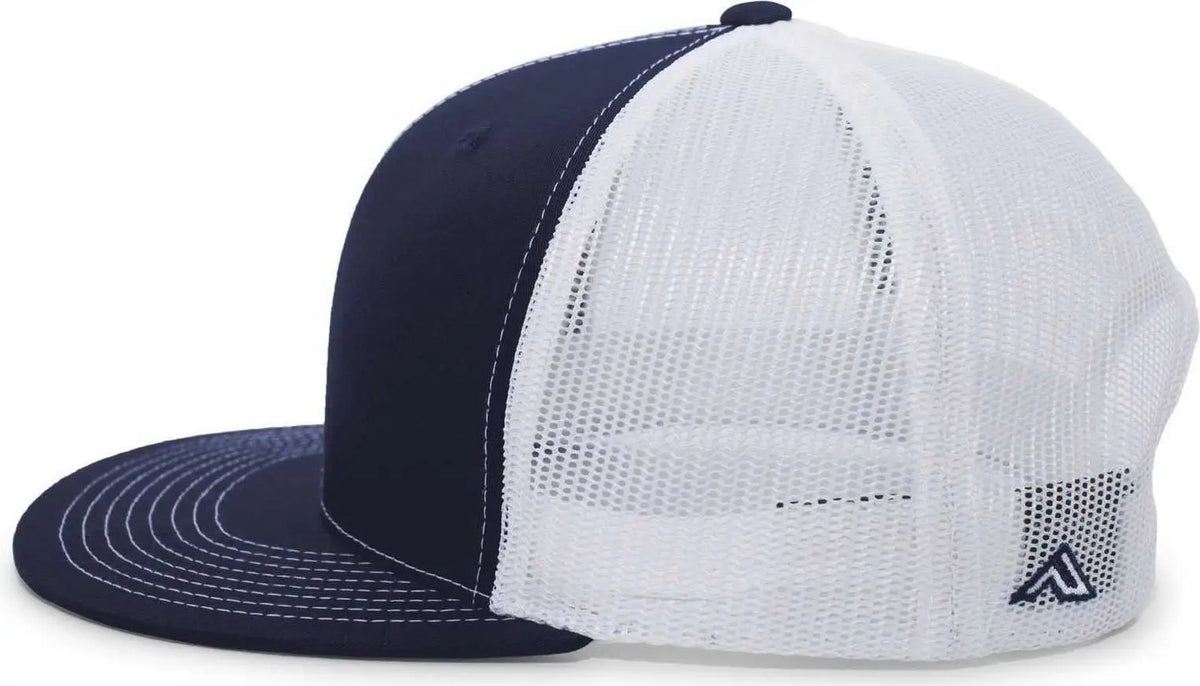 Pacific Headwear 4d3 D-series Trucker Snapback Cap - Navy White - 7’’ - 7 7/8’’