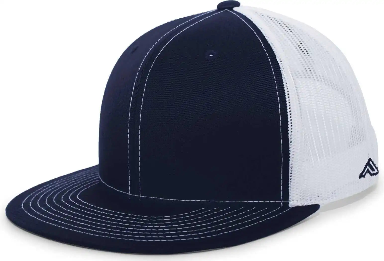Pacific Headwear 4d3 D-series Trucker Snapback Cap - Navy White - 7’’ - 7 7/8’’